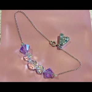 Swarovski bracelet with personalize alphabet charm